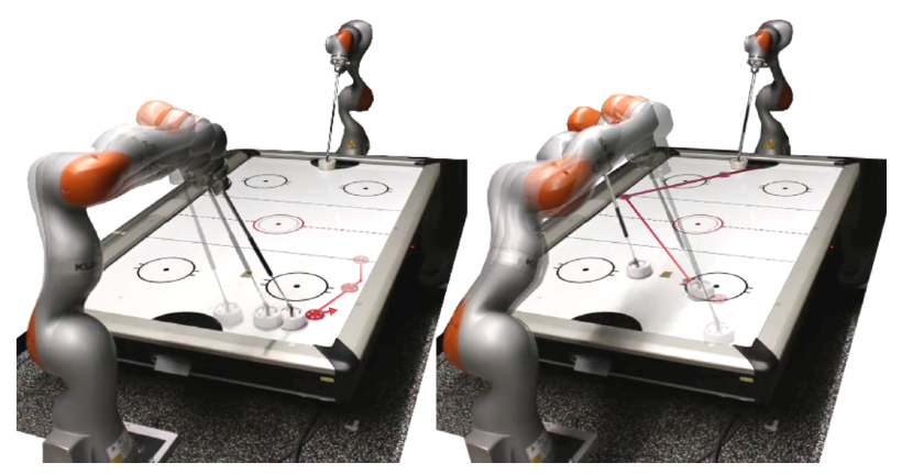 Distilling Contact Planning for Fast Trajectory Optimization in Robot Air Hockey illustration
